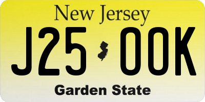 NJ license plate J25OOK