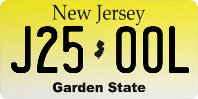 NJ license plate J25OOL