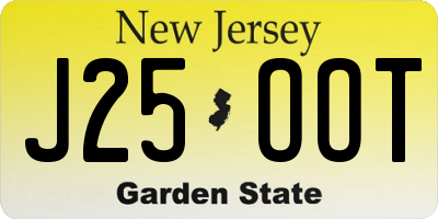 NJ license plate J25OOT
