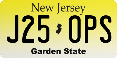 NJ license plate J25OPS