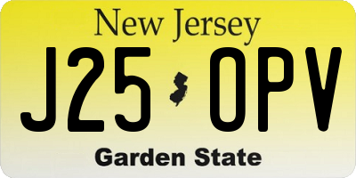 NJ license plate J25OPV