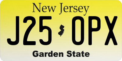 NJ license plate J25OPX