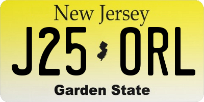NJ license plate J25ORL
