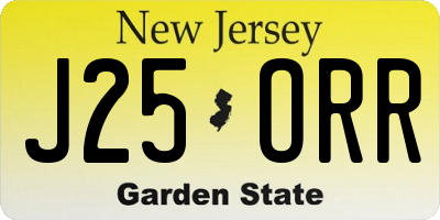 NJ license plate J25ORR