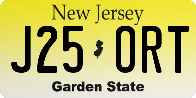 NJ license plate J25ORT