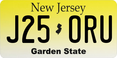 NJ license plate J25ORU
