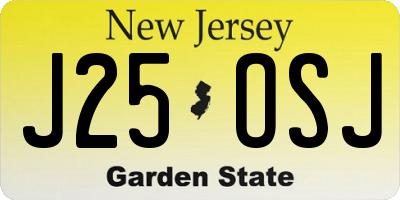 NJ license plate J25OSJ