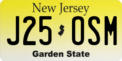 NJ license plate J25OSM