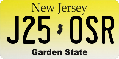 NJ license plate J25OSR