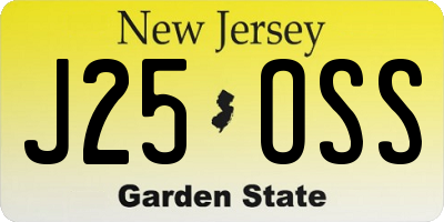 NJ license plate J25OSS