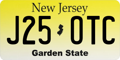 NJ license plate J25OTC