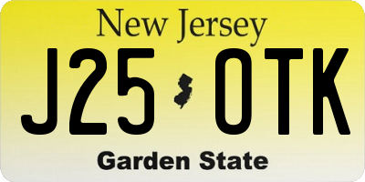 NJ license plate J25OTK