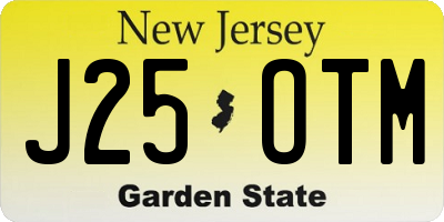 NJ license plate J25OTM