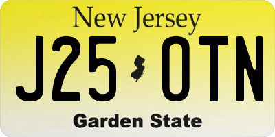 NJ license plate J25OTN