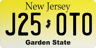 NJ license plate J25OTO