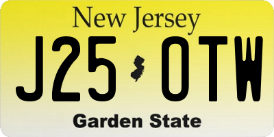 NJ license plate J25OTW