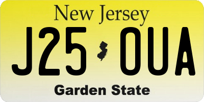 NJ license plate J25OUA