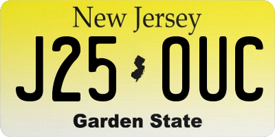 NJ license plate J25OUC