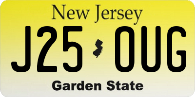 NJ license plate J25OUG