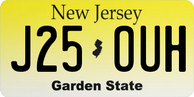NJ license plate J25OUH