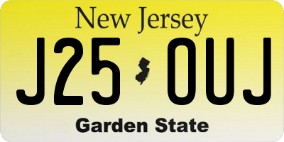 NJ license plate J25OUJ