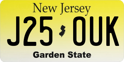 NJ license plate J25OUK