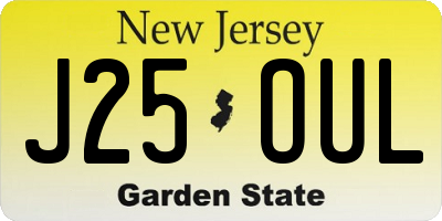NJ license plate J25OUL