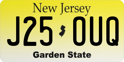 NJ license plate J25OUQ