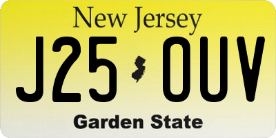 NJ license plate J25OUV