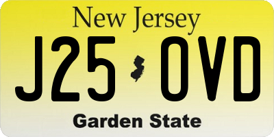 NJ license plate J25OVD
