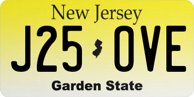 NJ license plate J25OVE