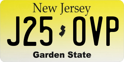 NJ license plate J25OVP