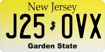 NJ license plate J25OVX