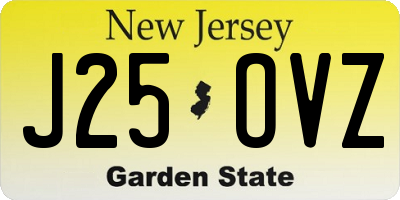 NJ license plate J25OVZ