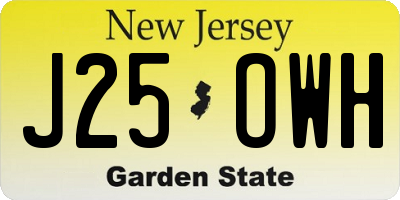 NJ license plate J25OWH
