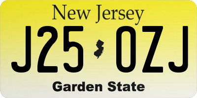 NJ license plate J25OZJ