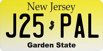 NJ license plate J25PAL