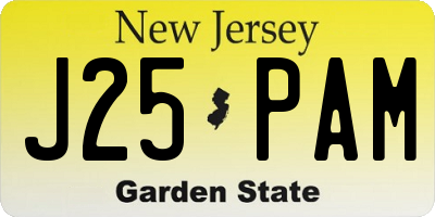 NJ license plate J25PAM