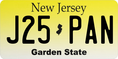 NJ license plate J25PAN
