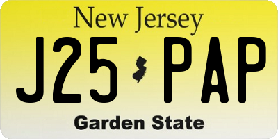 NJ license plate J25PAP
