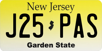 NJ license plate J25PAS