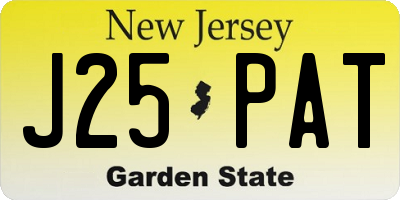 NJ license plate J25PAT