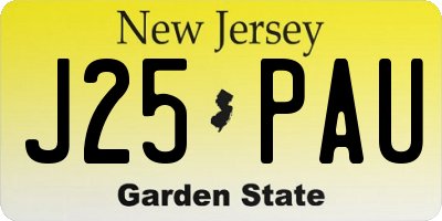 NJ license plate J25PAU