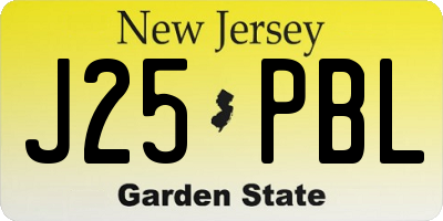 NJ license plate J25PBL