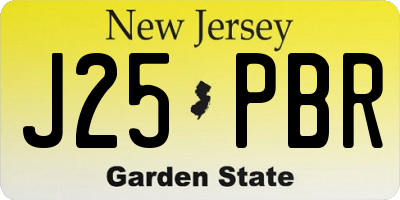NJ license plate J25PBR