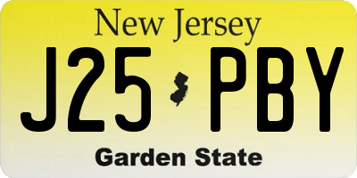 NJ license plate J25PBY