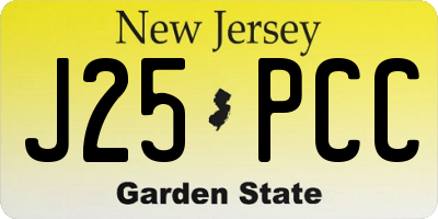 NJ license plate J25PCC