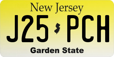 NJ license plate J25PCH