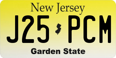 NJ license plate J25PCM
