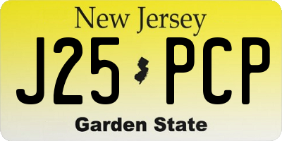 NJ license plate J25PCP